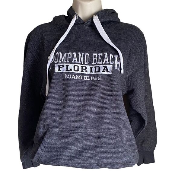 BOGO FREE ☀️Grey Charcoal Hoodie Pompano Beach Small - Picture 2 of 8